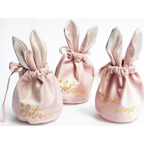 New gift box Rabbit Velvet gift Bags for Wedding Party Favors Cute Sweets bags Baby Shower Birthday Chocolate Boxes Packaging