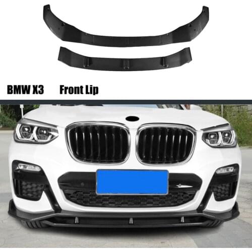 For BMW X3 G01 X4 G02 M Sport 2018 - 2020 Front Bumper Lip ABS Glossy Black Red Carbon Fiber Look ront Bumper Splitters