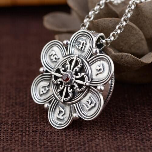 Honk black box pendant S925 silver Yintai archaize style restoring ancient ways Can open the mantra pendant