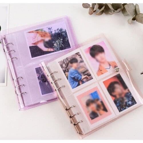 100/200 Pockets PVC Portable Photo Album Small Home Picture Case Storage Photocard Name Card Holder 3/5inch Jelly Color Album