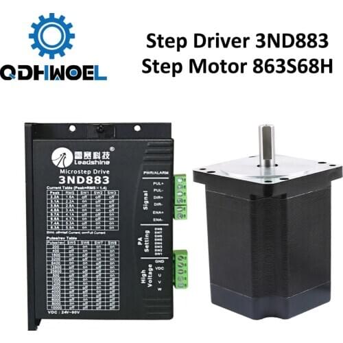 QDWHOEL Leadshine CNC Laser Step Motor 863S68H+Step Driver 3ND883 for Co2 Laser Cutting/Engraving Machines