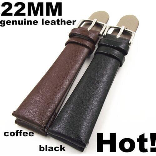 1PCS High quality 22MM genuine leather band Watch band watch straps waterproof watch strap black ,brown- WBB88