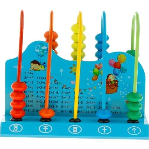 S Wooden Puzzle Toy Colorful Roller Coaster Educational Circle Toys for Sliding Beads Math Calculator