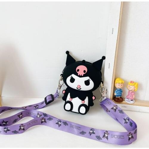 Sanrio hello kitty children coin purse shoulder bag girl silicone messenger bag cute shopping bag cartoon boy coin purse