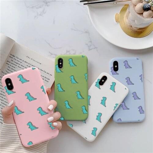 For Samsung Galaxy A50 A51 A52 A70 A71 A81 A72 F12 S20 FE S21 S10 S9 Plus Ultra S8 S10e Cute Dinosaur Animal Silicone Phone Case