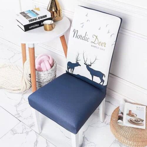 Spandex Elastic Chair Cover Printed Dining Room Chair Covers Christmas Home Chair Covers Kitchen dinette cover Decoration cover