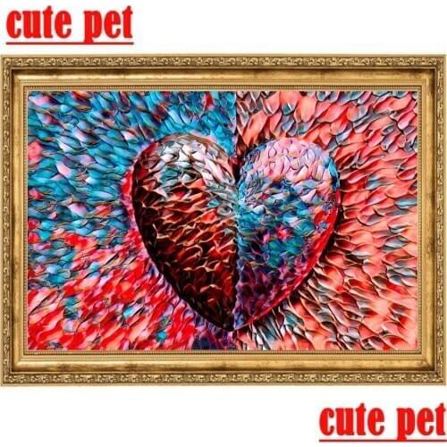 Rhinestone Heart love diy Decorative painting Cross Stitch artwork diamond painting square drill round diamond Mosaic embroidery