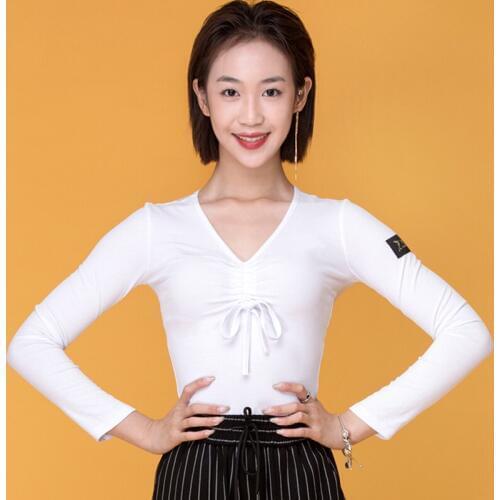 Latin Dance Tops Women Winter Long Sleeve Shirts Rumba Cha Cha Samba Tango Flamengo Dancewear Adults Practice Clothing DN4606