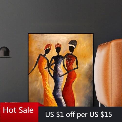 Vintage African Woman Portrait Canvas Painting Wall Art Pictures Wall Decor For Posters Aesthetic Room Decorative