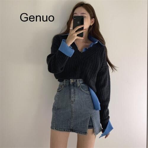 Casual High Waist Side Split Women Denim Skirt Hip Package Stretchable Pockets Female Jeans Skirts Summer 2020