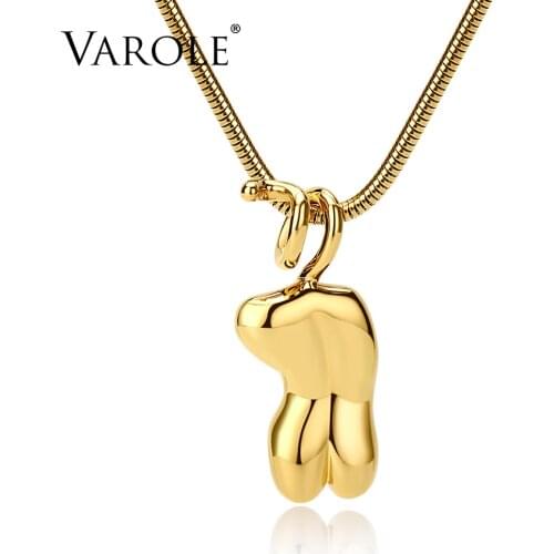 VAROLE Glamour Womens Back Pendant Necklaces For Women Gold Color Cute Necklace Fashion Jewelry Naszyjnik