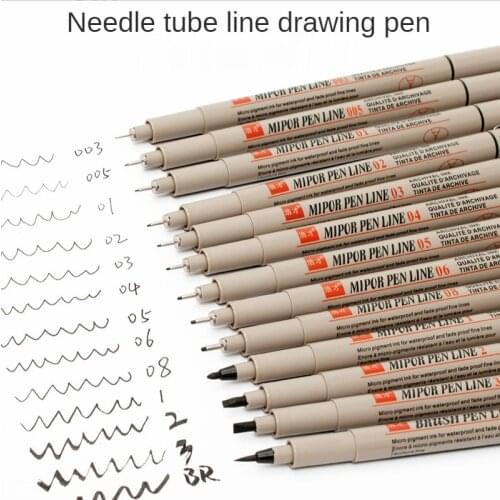 0.3 Fineliner Needle Drawing Pen Set Waterproof Arts Liners Micron Sketching Markers Brush Cartoon Architectural Design 2021