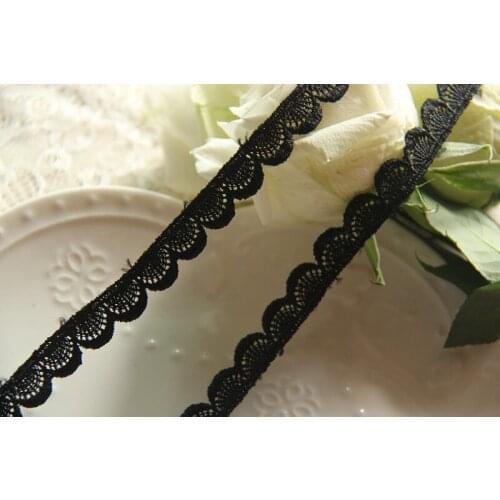 20 yard 1cm 0.39" wide black embroidery tapes lace trim ribbon ML25L20