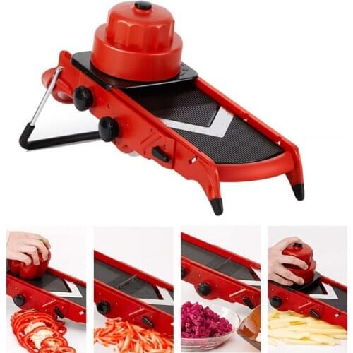 2019 Adjustable Multipurpose Mandolin Slicer and Dicer. The thickness of slices can achieve adjust from 1mm to 8mm