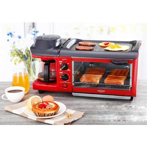 Home multi-functional breakfast machine toast toast / cook coffee / omelette triple multi-functiona breakfast machine 110/220V