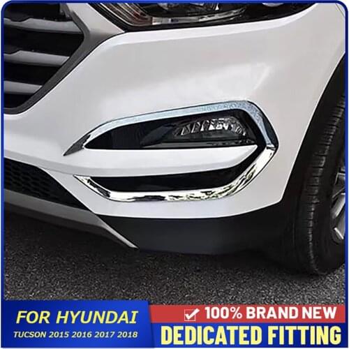 Auto Parts Front Foglight Lamp Decorative Cover Trims Frame For Hyundai Tucson 2015 2016 2017 2018