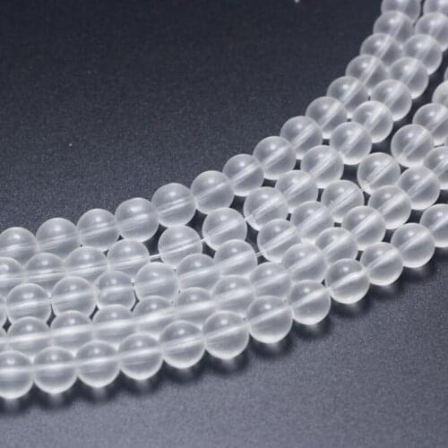 White Matt Crystal Glass Beads Natural Stone Beads and Beads for Jewelry Making DIY Bracelet Necklace Jewelery Strand 15"