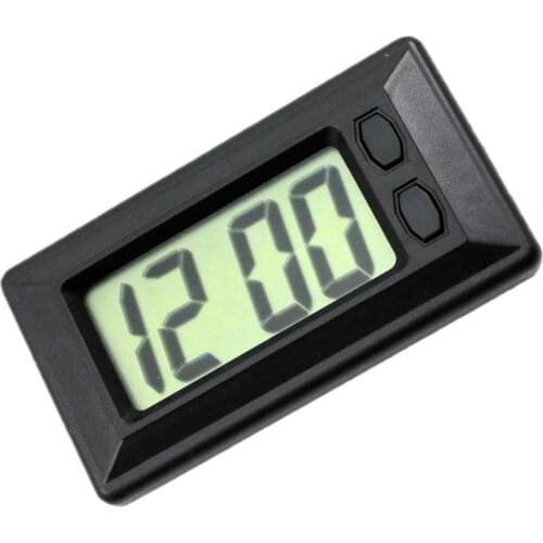 Car Truck Vehicle Dash Home Desk Digital LCD Clock Time Date Smart black with an easy-to-read LCD screen