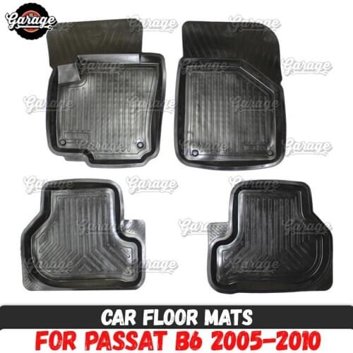 Car floor mats case for Volkswagen Passat B6 2005-2010 rubber 1 set / 4 pcs or 2 pcs accessories protect of carpet decoration
