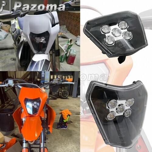 Motocross Enduro LED Headlight Headlamp Front Head Lights For XC-W 250 300 EXC-F 350 450 500 Six Days TPI Supermoto Dirt Bike