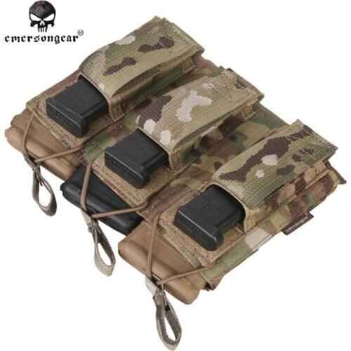 Emerson 5.56 Pistol Triple Open Top Magazine Pouch Combat Molle MAG Pouch Multicam EM6363