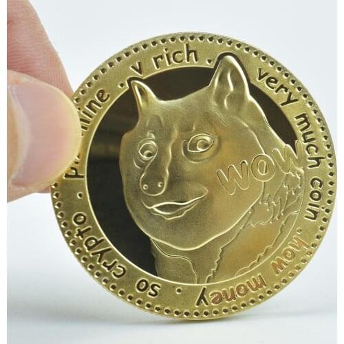 Hot sale Gold Dogecoin with Plastic shell Doge doge coin for souvenir collection coin