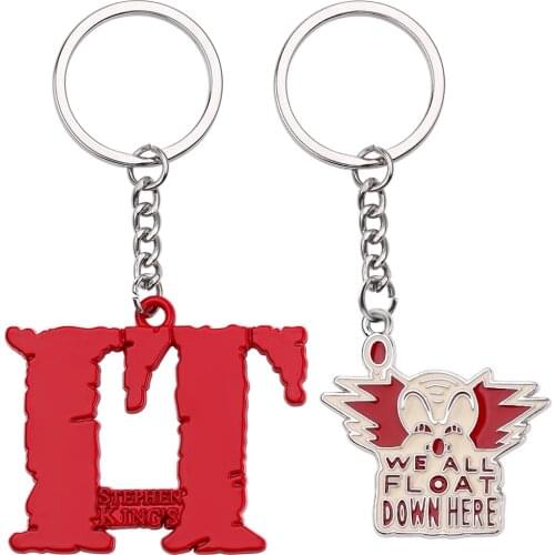 Horror Movie IT Series Keychain Stephen Kings Clown Killer Pennywise Keyring Pendant Men Women Accessories llaveros Car Chaveir
