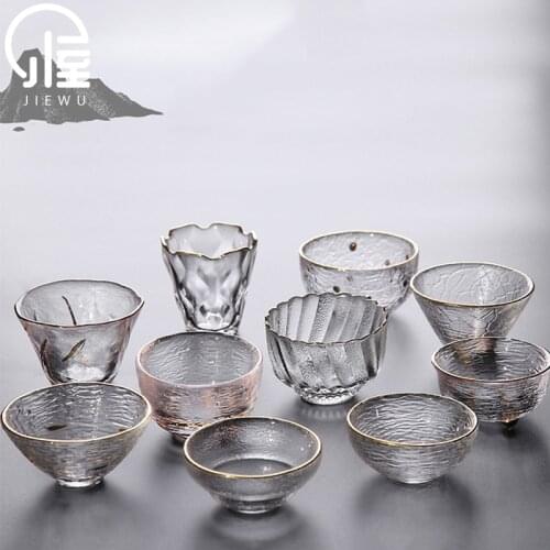 JIEWU Japanese Style Heat-resistant Glass Cup Exquisite Small Glass Tea Cup 2021 New Hot Office Kitchen Accessories