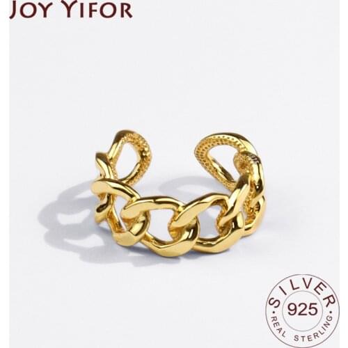 925 Sterling Silver Rings for Women Chain Vintage Wedding Trendy Jewelry Large Adjustable Antique Rings Anillos