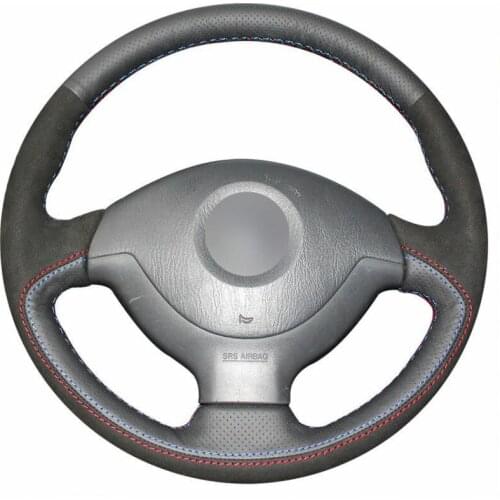 Top Leather Steering Wheel Hand-stitch on Wrap Cover For Suzuki Jimny 2011-2013