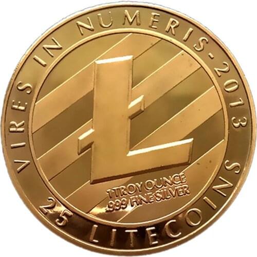 Creative Litecoin Coin Souvenir Alloy Gold-plated Silver Plated Collectible Great Gift Litecoin Art Collection Commemorative Coi