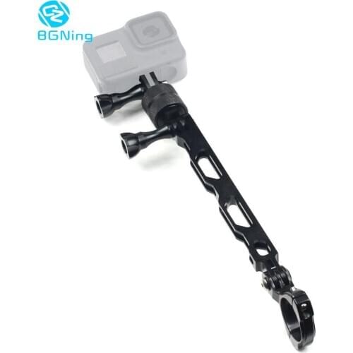 360Degree Rotation Bike Clamp Clip Mount w/ Selfie Extension Arm Bracket for GoPro Max 8 7 6 5 for AKASO EK7000 4K Sports Camera