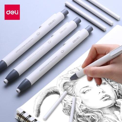 Deli Press Retractable Pencil Eraser Correction Supplies Pencil Rubber Writing School Student Supplies Stationery
