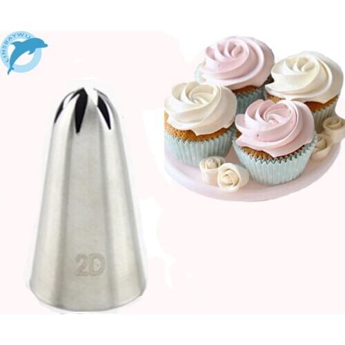 LINSBAYWU #2D Large Size Rose Flower Cake Decorating Icing Tips Cupcake Nozzles Baking Decorations Bakeware