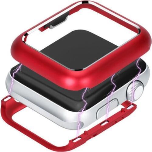 Magnetic Aluminum Metal Frame Alloy Cover Case 38mm 42mm 40mm 44mm for Apple Watch band Series 4/3/2/1 Built-in Magnet