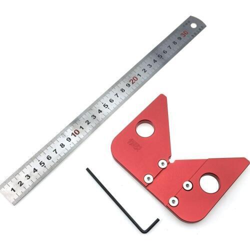 Multifunctional Woodworking Ruler Round Center Measuring Ruler 45 Degree Angle Gauge Woodworking Marking Scribing Tool