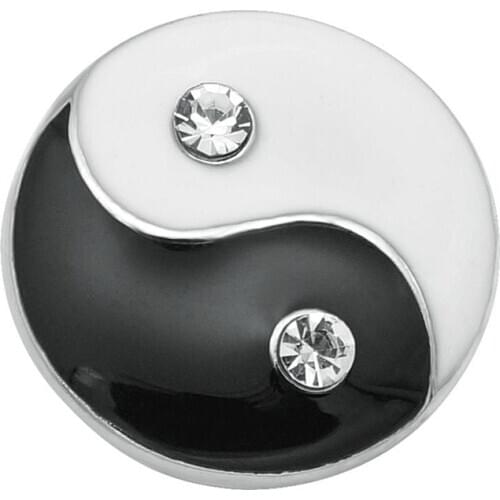 Fashion beauty Elegant Round Taiji Buagua pattern 20MM metal snap buttons charms fit DIY 18mm snap jewelry wholesale KZ3307