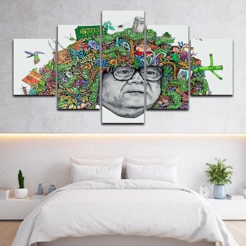 Bedroom Home Decor Prints 5 Pcs Color Cartoon People Derivative Painting Wall Art Modular Modern Poster Canvas Pictures No Frame