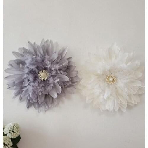 Wall Decor Handmade Anti-drop Synthetic Feather White Conch Wall Hanging Decor for Home