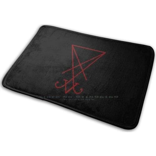 Lucifer Sigil Mat Rug Carpet Anti-Slip Bedroom Entrance Door Mat Lucifer Sigil Satan Devil Satanic Occult Baphomet Evil Gothic