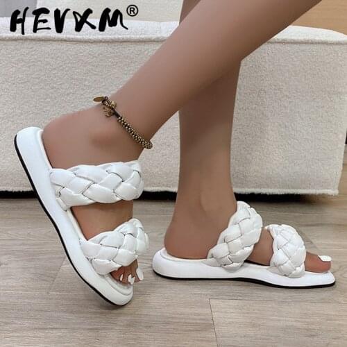 2021 New Purple Bread Cross Flip Flops Women Platformform With Summer Slippers Fashion Peep Toe Women Mules Slides