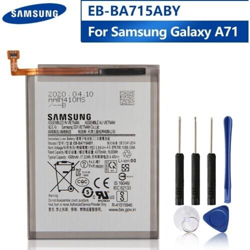 Samsung Original Replacement Phone Battery EB-BA715ABY For Samsung Galaxy A71 SM-A7160 Authentic Rechargable Battery 4500mAh