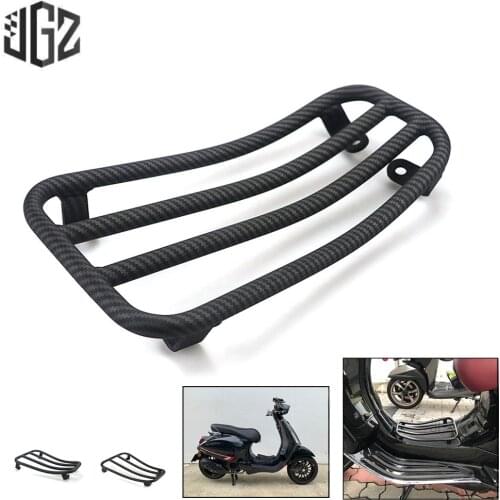 Motorcycle Front Luggage Rack Bracket Aluminum Foot Pedal Holder for Vespa Sprint Primavera 150 2017 2018 2019 Carbon Black