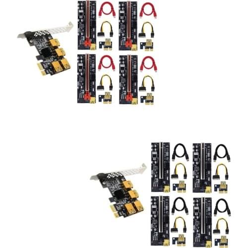 PCIE PCI-E PCI Express Riser Card 1X to 16X 1 to 4 USB 3.0 Slot Multiplier Adapter for Bitcoin Mining 009C Plus