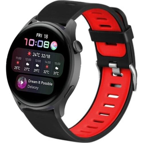 Tops Silicone Bracelet Strap For Huawei Watch 3 22mm Smartwatch Two-tone Sports Wristband Smart Accessories Sport Watchband