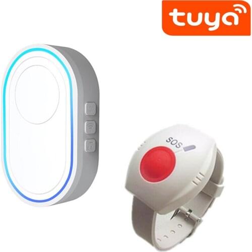 Tuya WiFi SOS Elderly Care Alarm System Emergency Panic Button Watch Bracelet