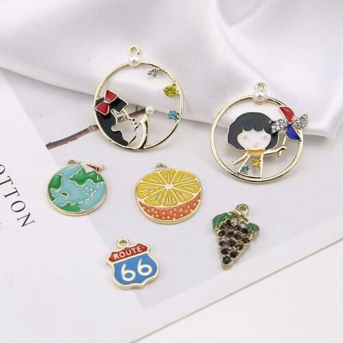 6pcs trending 2020 fashion women earring Little Girl Globe Cartoon pendant sweet Fruit Earrings for Women Jewelry Accessories