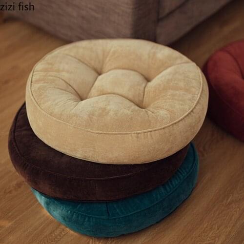 Japanese-style Futon Round Seat Cushion Bay Window Home Textile Living Room Bedroom Thicken Cotton Padding Cushion Meditate
