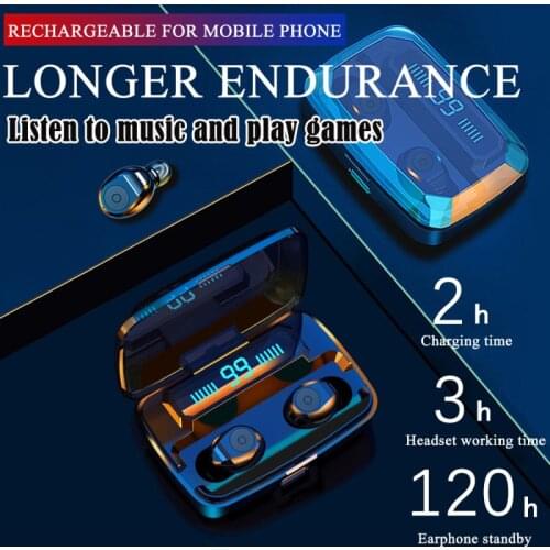 Waterproof 3500 Mah Power Bank True Wireless Bluetooth Earphone With MIC LED Display Stereo Bass Earbud TWS In Ear Sport Headset
