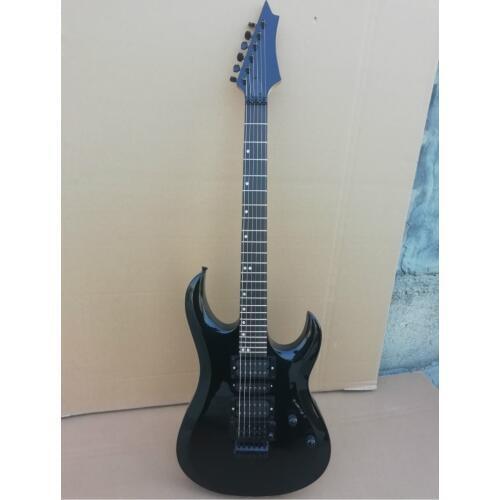 Top quality FDHQ-012 black color solid body 6 strings black hardware with tremolo electric guitar , Free shipping